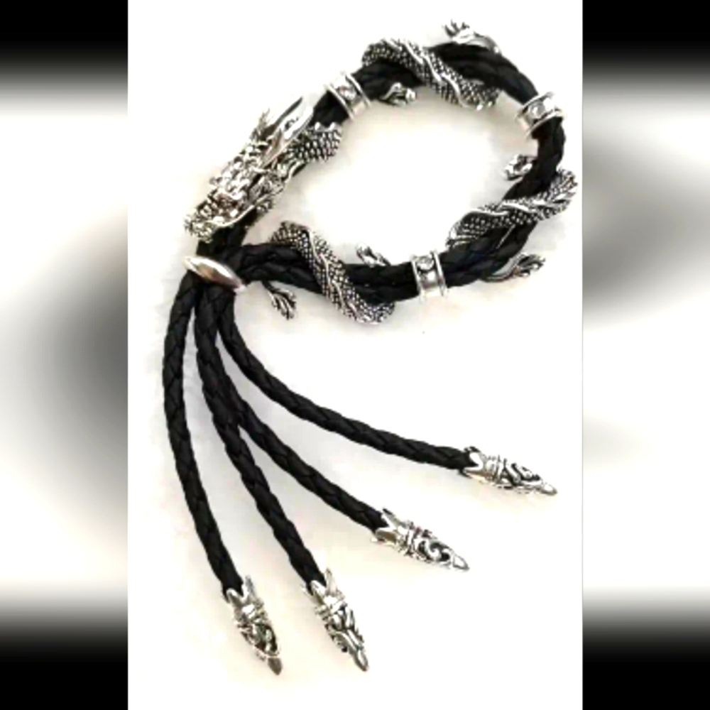 DRAGON Black Braided Braclet